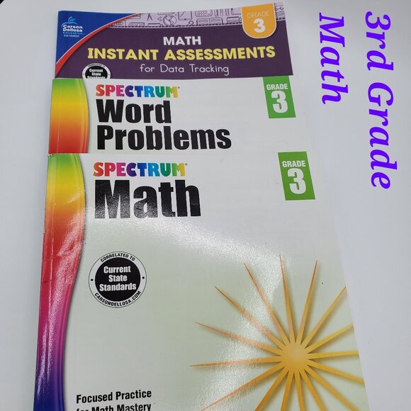 Grade 3 Math Workbooks, Set of 3 - Picture 1 of 10